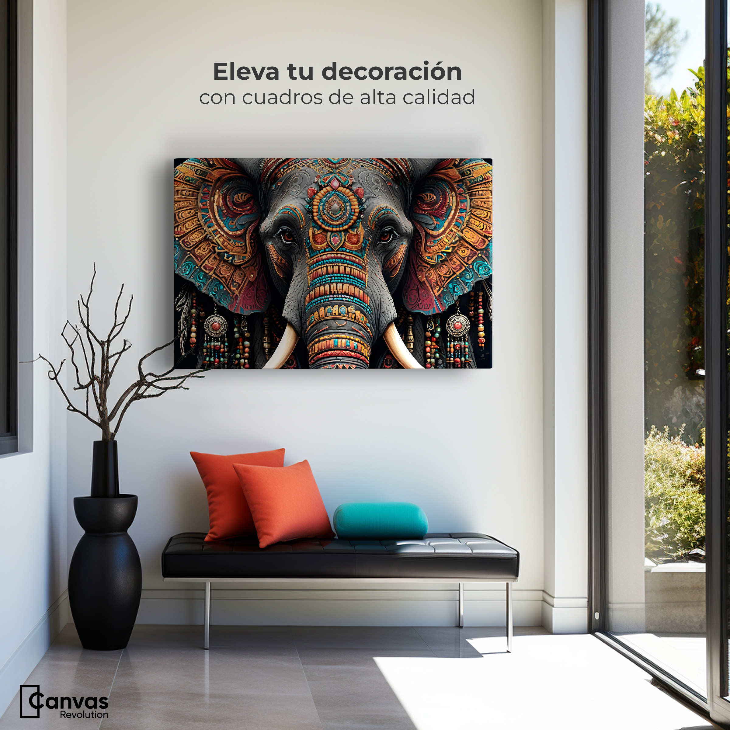 Foto 4 pulgar | Cuadro Decorativo Canvas Elefante Místico 90x60