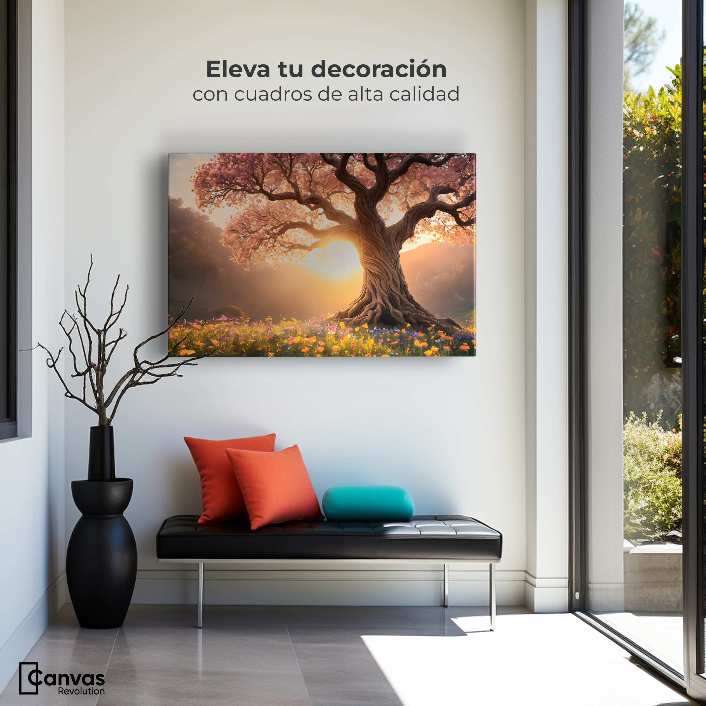 Foto 4 pulgar | Cuadro Decorativo Canvas Serenidad Floral 90x60