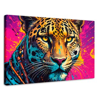 Foto 1 | Cuadro Decorativo Canvas Leopardo Colorido 90x60