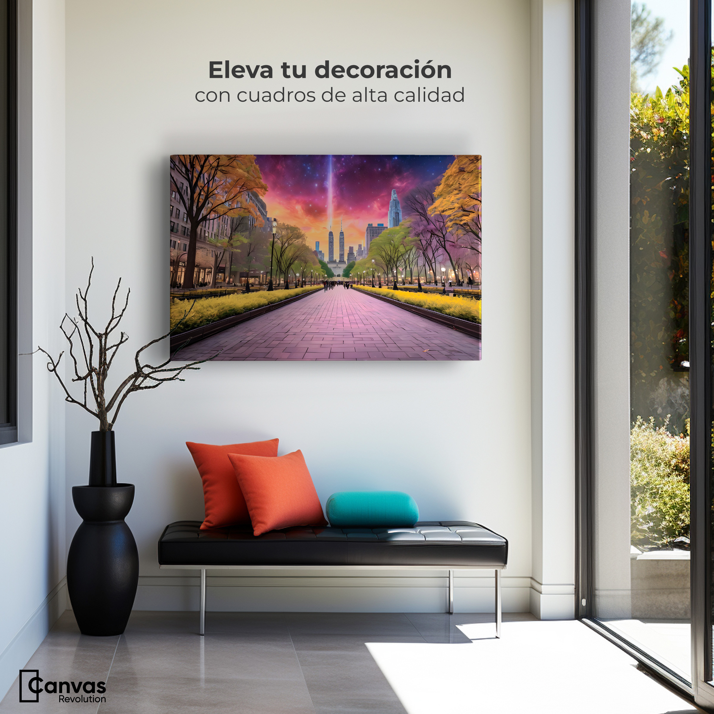 Foto 4 pulgar | Cuadro Decorativo Canvas Horizonte Estelar 90x60