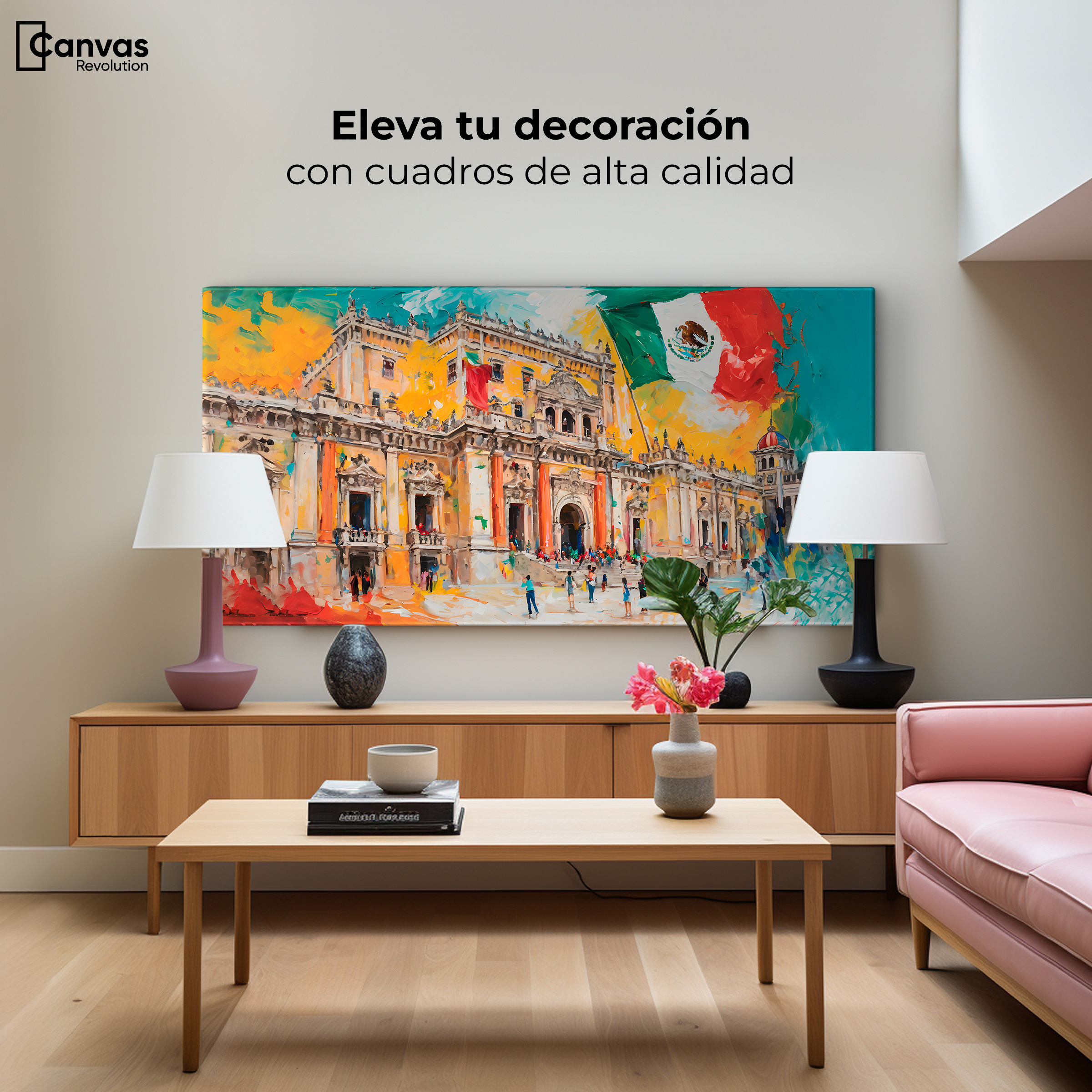 Foto 4 pulgar | Cuadro Decorativo Canvas Palacio Nacional 140x70