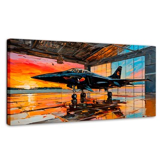 Foto 1 | Cuadro Decorativo Canvas Base Aérea Ocaso 140x70