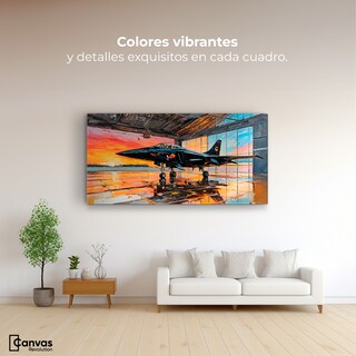 Foto 2 | Cuadro Decorativo Canvas Base Aérea Ocaso 140x70