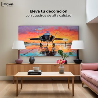 Foto 3 | Cuadro Decorativo Canvas Base Aérea Ocaso 140x70
