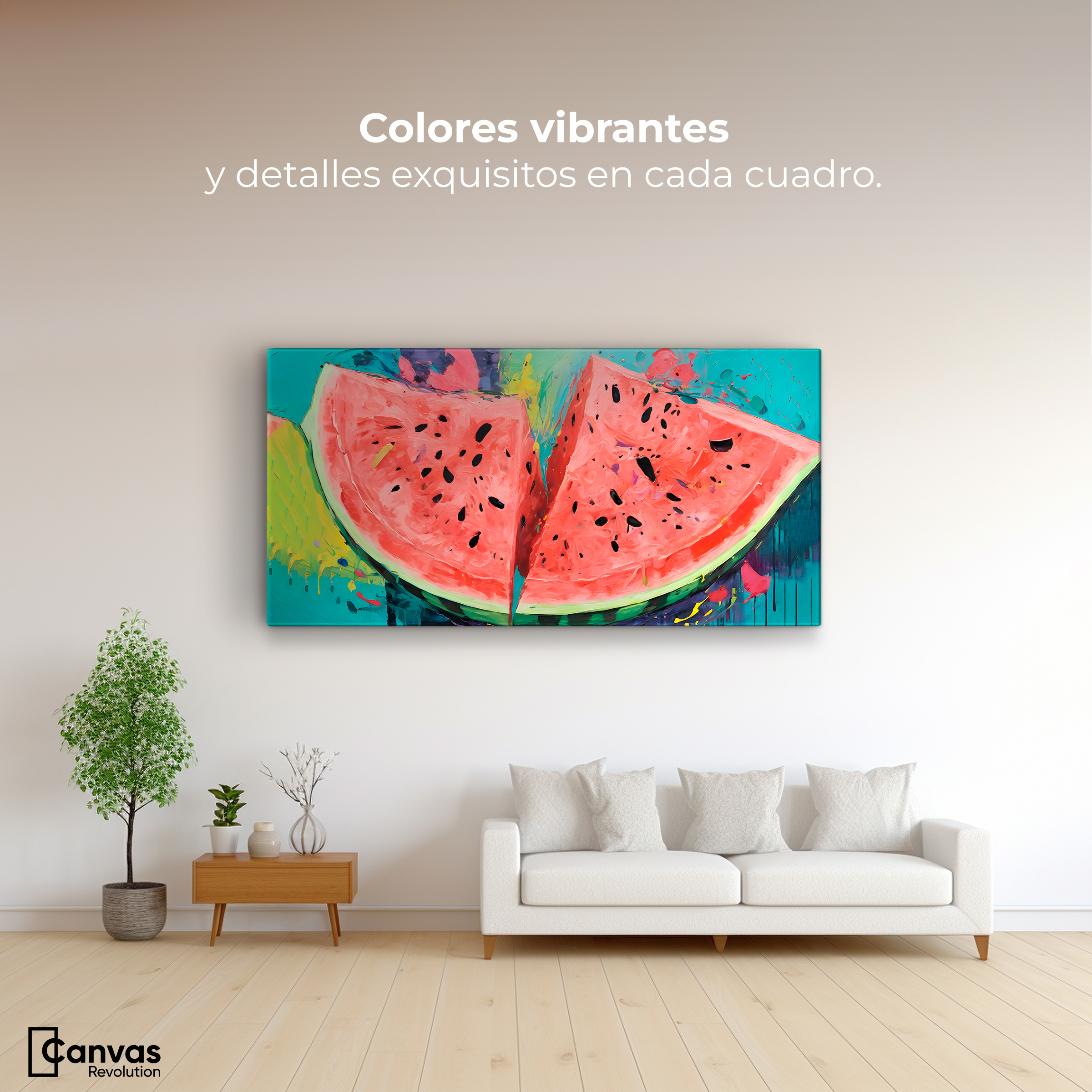 Foto 3 pulgar | Cuadro Decorativo Canvas Sandía Rebanada 140x70