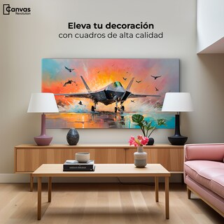Foto 3 | Cuadro Decorativo Canvas Jet Pista Aérea 140x70