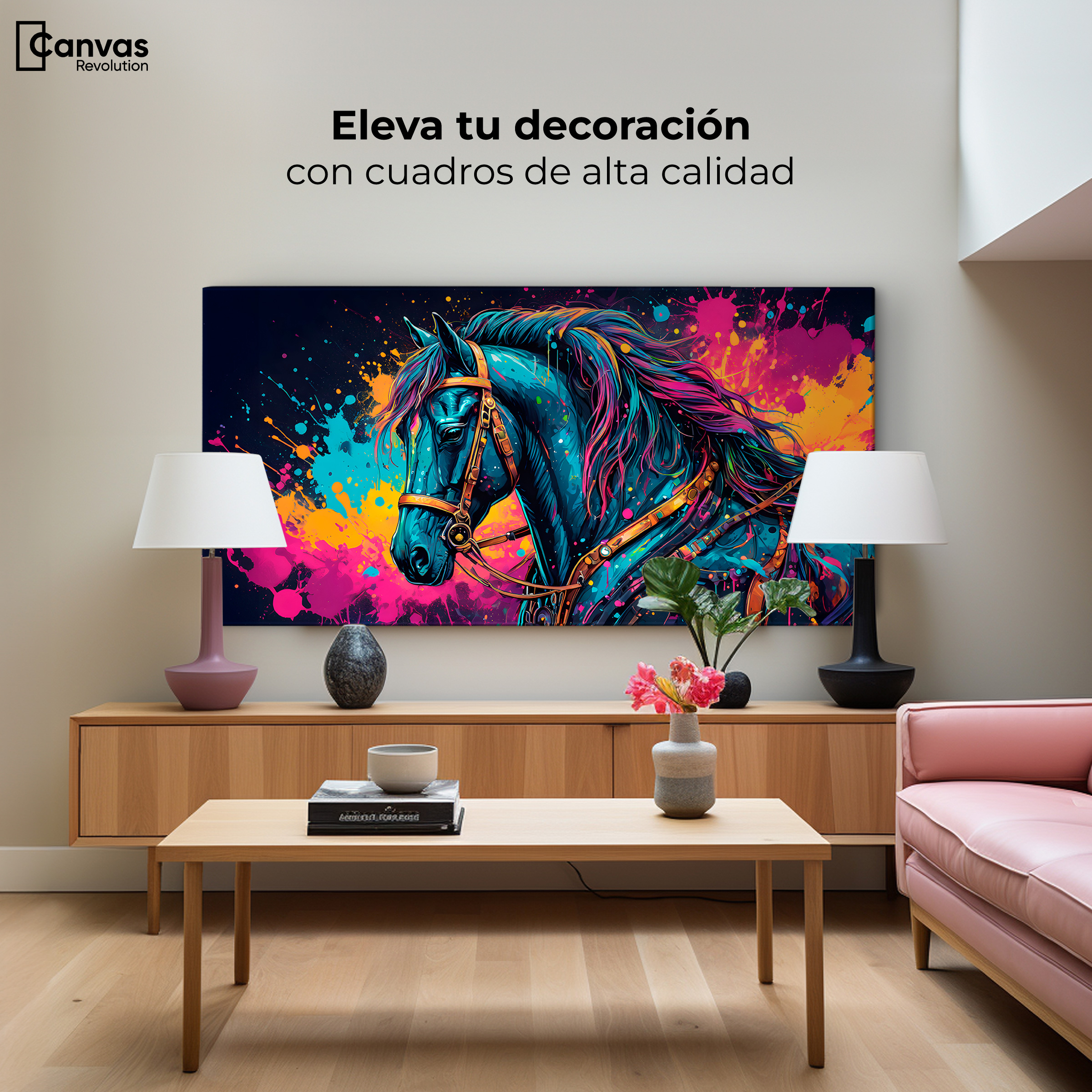 Foto 4 pulgar | Cuadro Decorativo Canvas Cabalgata Estelar 120x60