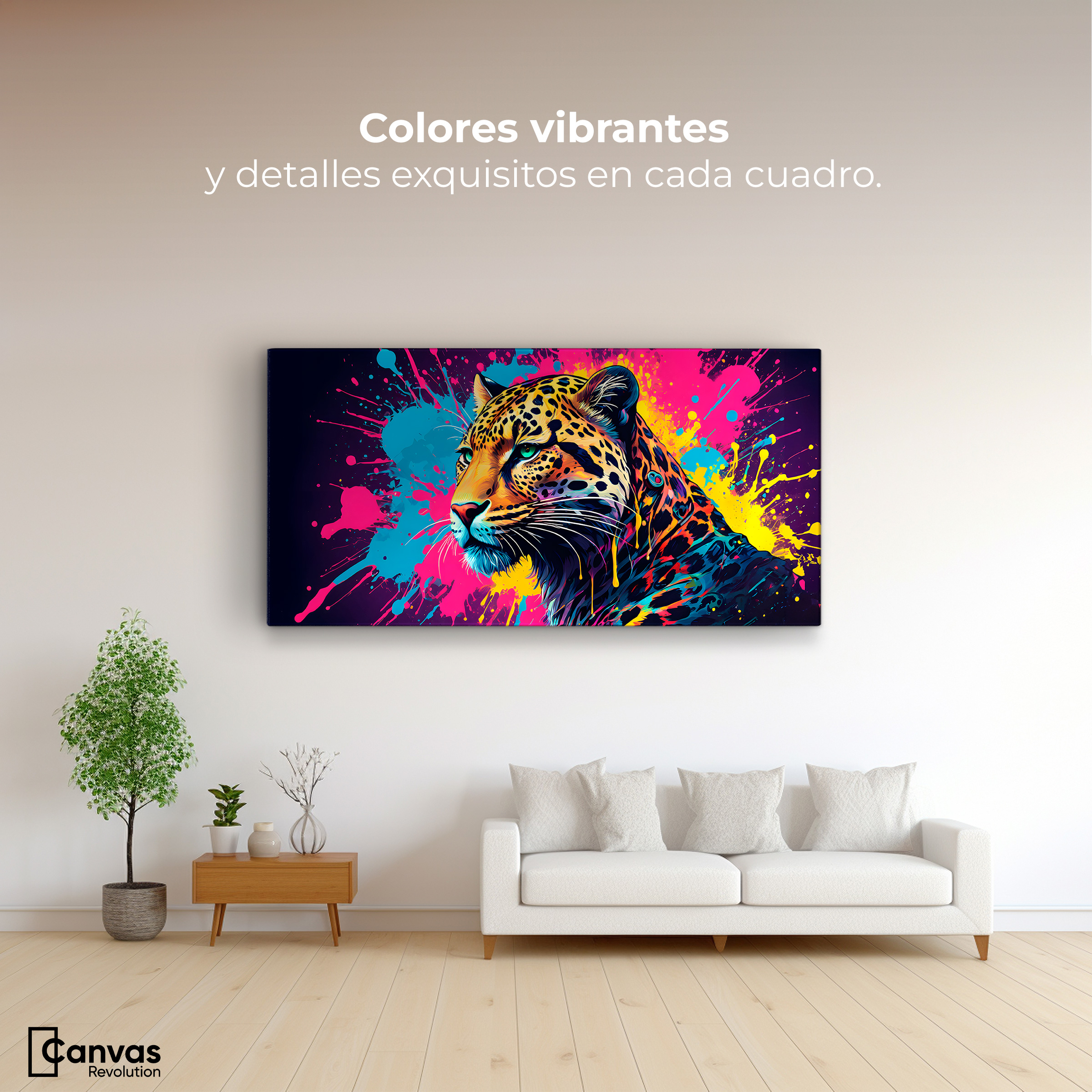 Foto 3 pulgar | Cuadro Decorativo Canvas Depredador Neón 120x60