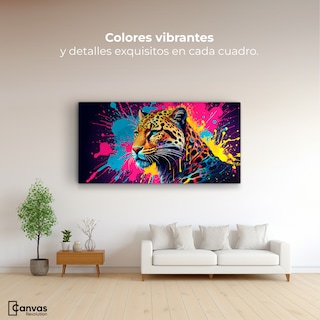 Foto 2 | Cuadro Decorativo Canvas Depredador Neón 120x60