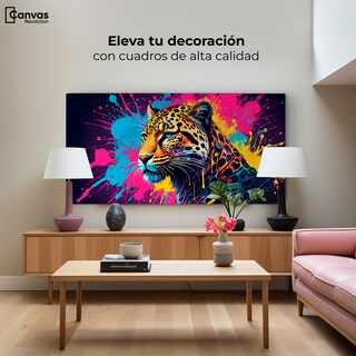 Foto 3 | Cuadro Decorativo Canvas Depredador Neón 120x60