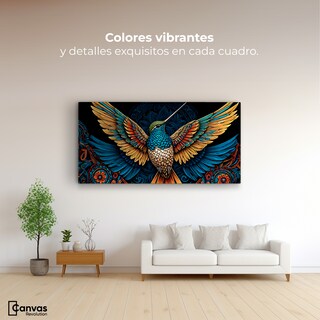 Foto 2 | Cuadro Decorativo Canvas Explosión Colibríes 120x60