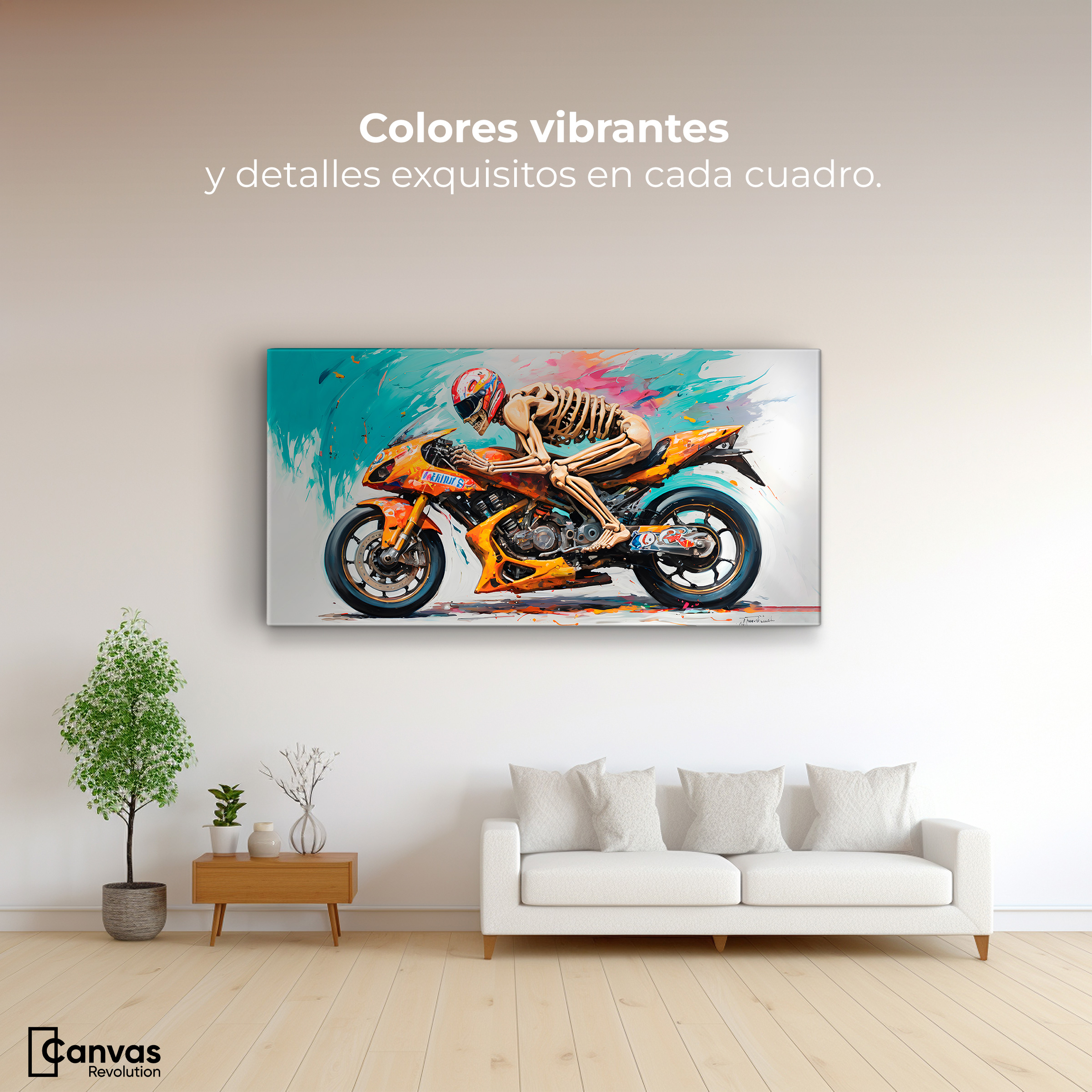 Foto 3 pulgar | Cuadro Decorativo Canvas Cross Calavera 140x70