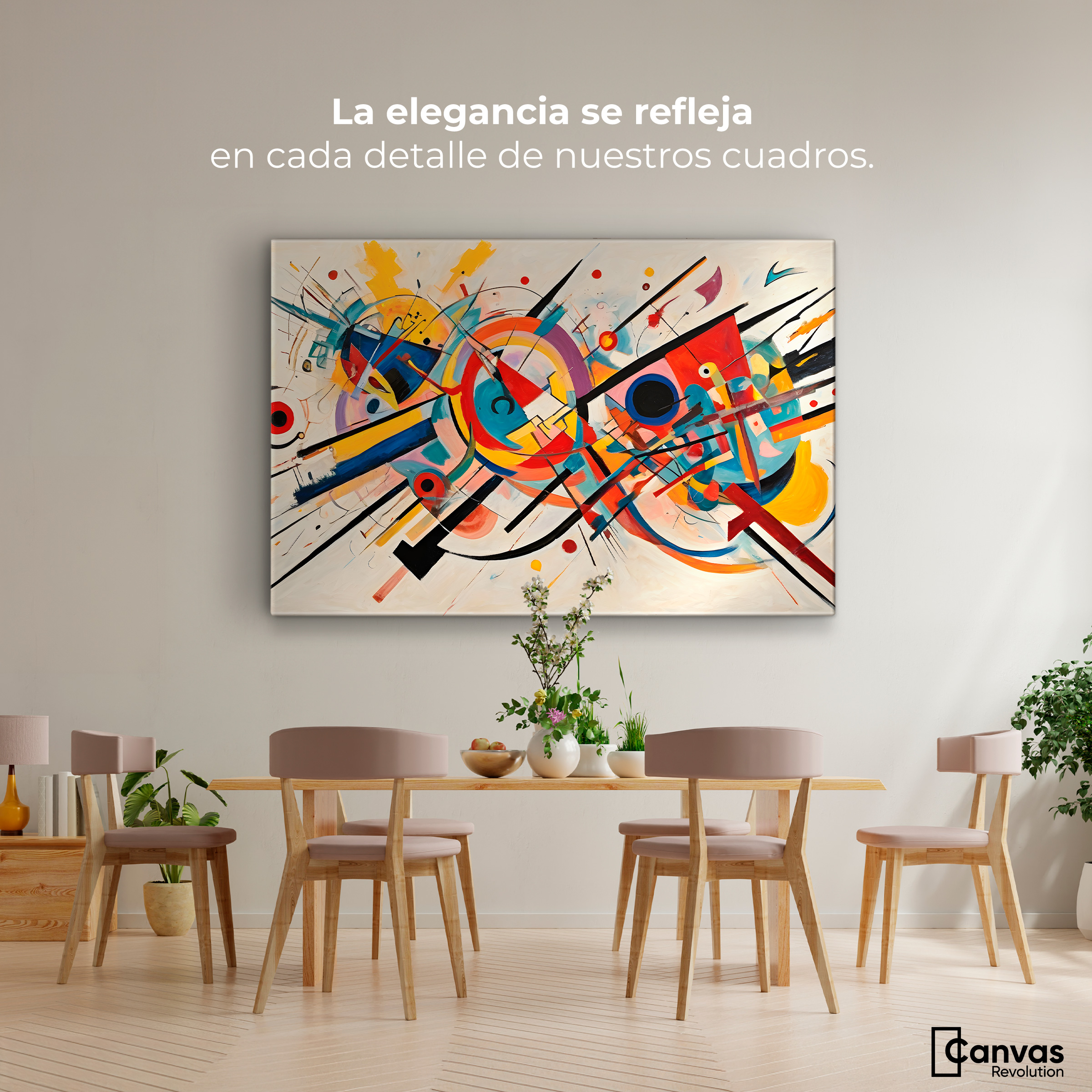 Foto 3 pulgar | Cuadro Decorativo Canvas Abstracción Moderna 90x60