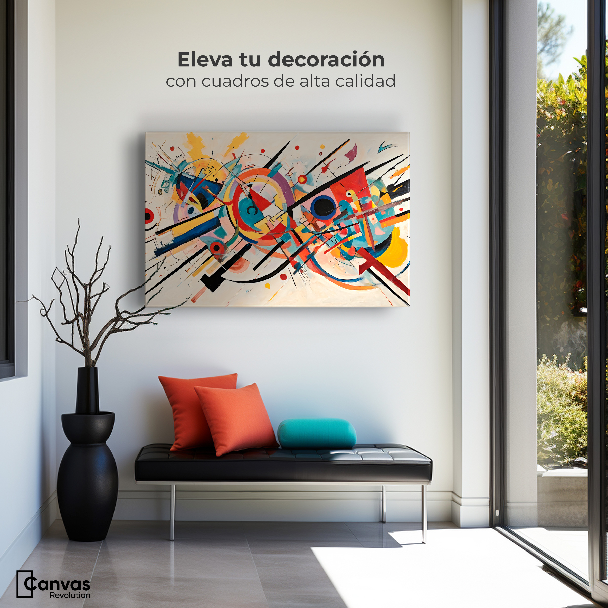 Foto 4 pulgar | Cuadro Decorativo Canvas Abstracción Moderna 90x60