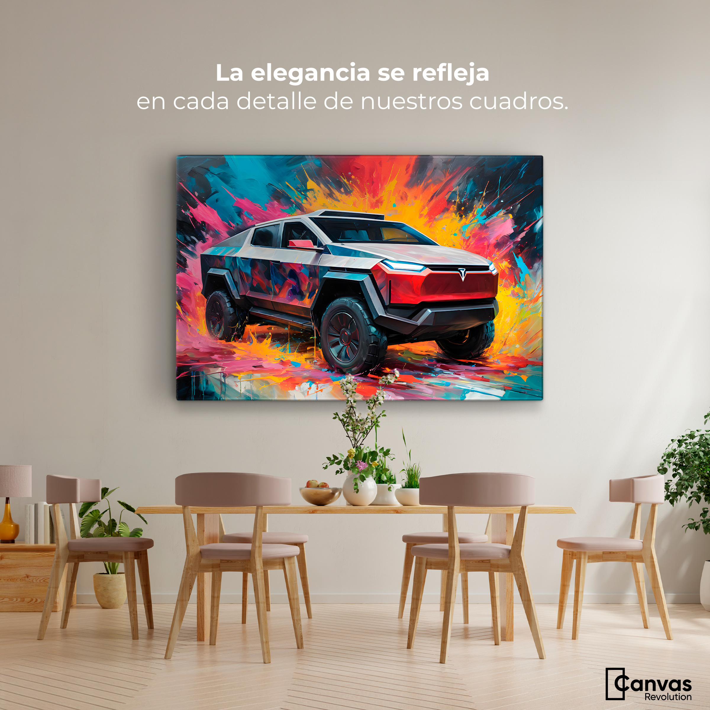 Foto 3 pulgar | Cuadro Decorativo Canvas Cyber Colors Truck 90x60