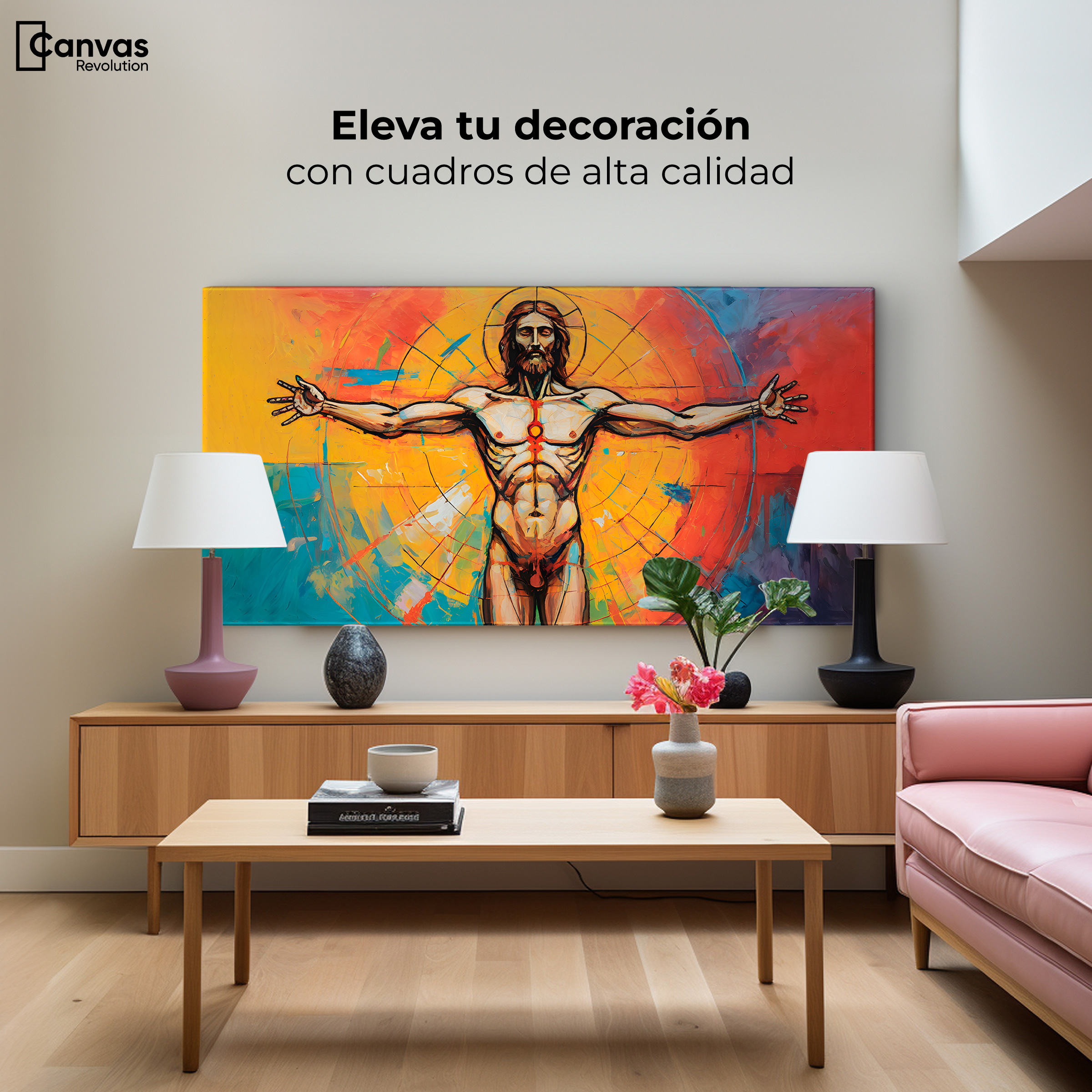 Foto 4 pulgar | Cuadro Decorativo Canvas Jesús Meditando 140x70