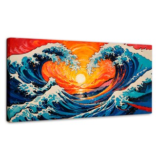 Foto 1 | Cuadro Decorativo Canvas Danza Olas Kanagawa 140x70