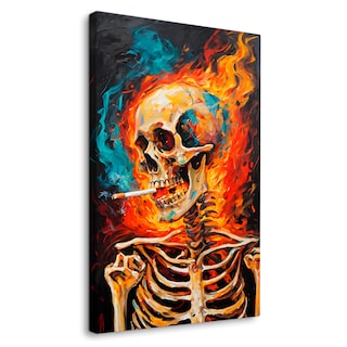 Foto 1 | Cuadro Decorativo Canvas Calavera Ardiente 60x90