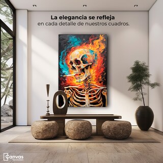 Foto 3 | Cuadro Decorativo Canvas Calavera Ardiente 60x90