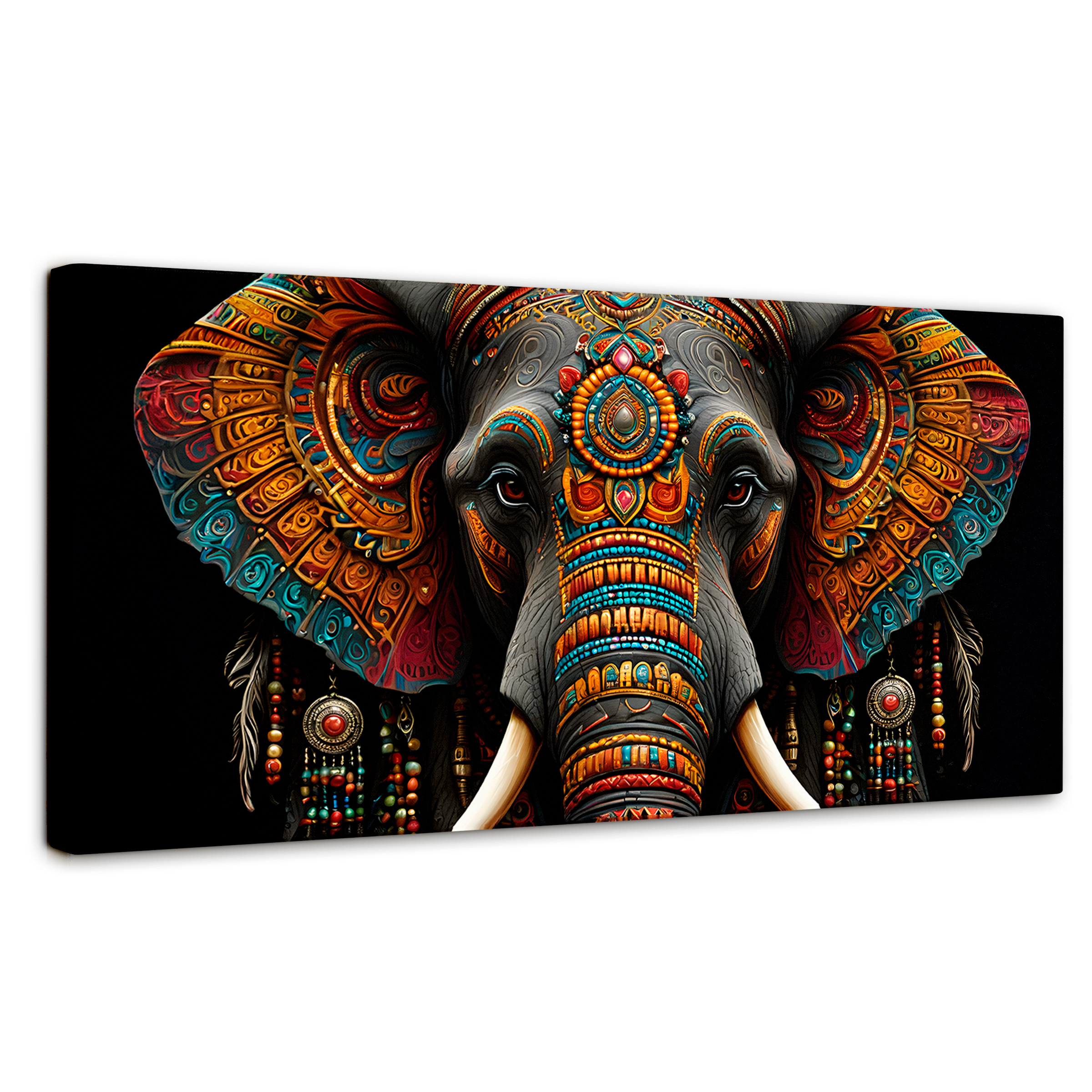 Foto 2 pulgar | Cuadro Decorativo Canvas Elefante Místico 120x60