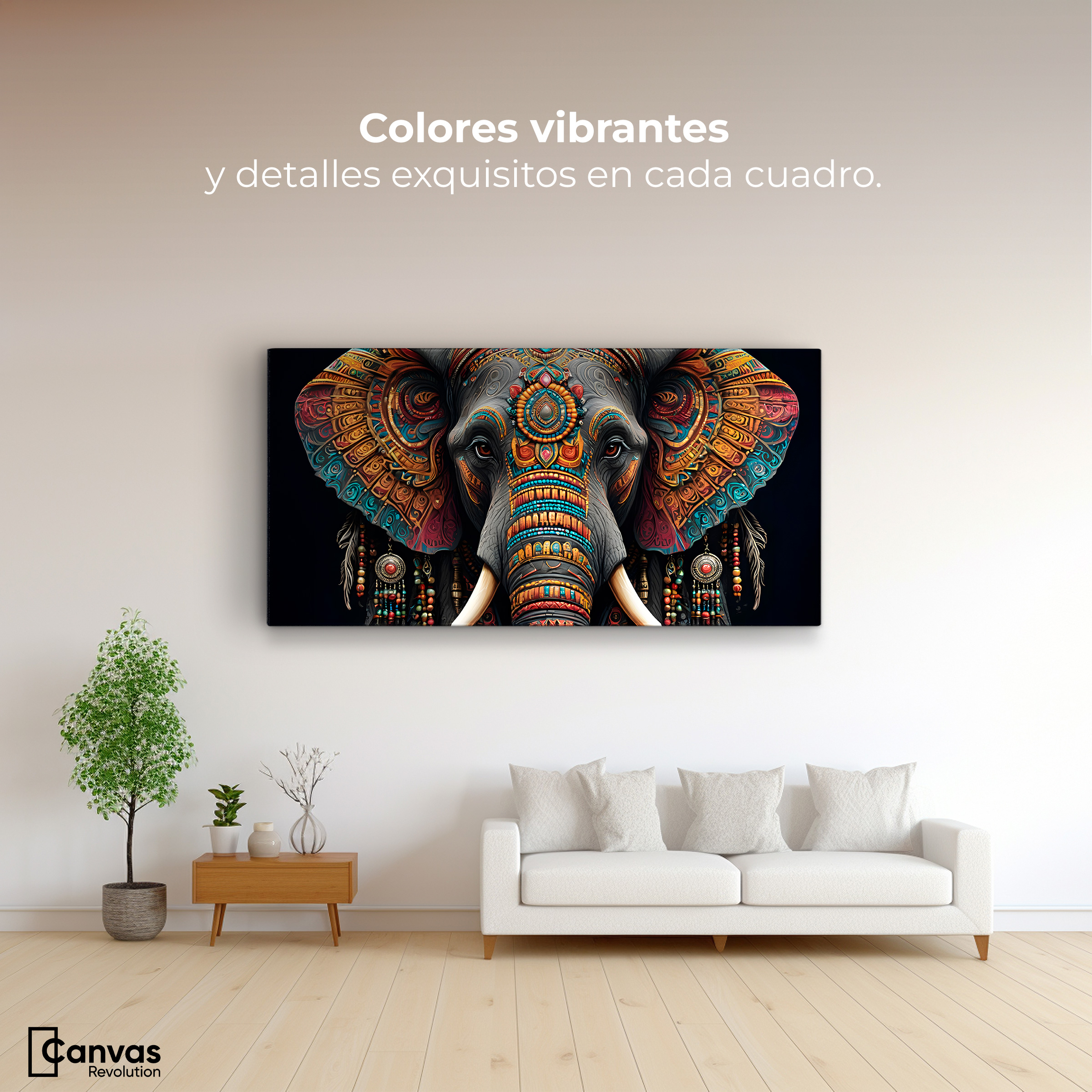 Foto 3 pulgar | Cuadro Decorativo Canvas Elefante Místico 120x60