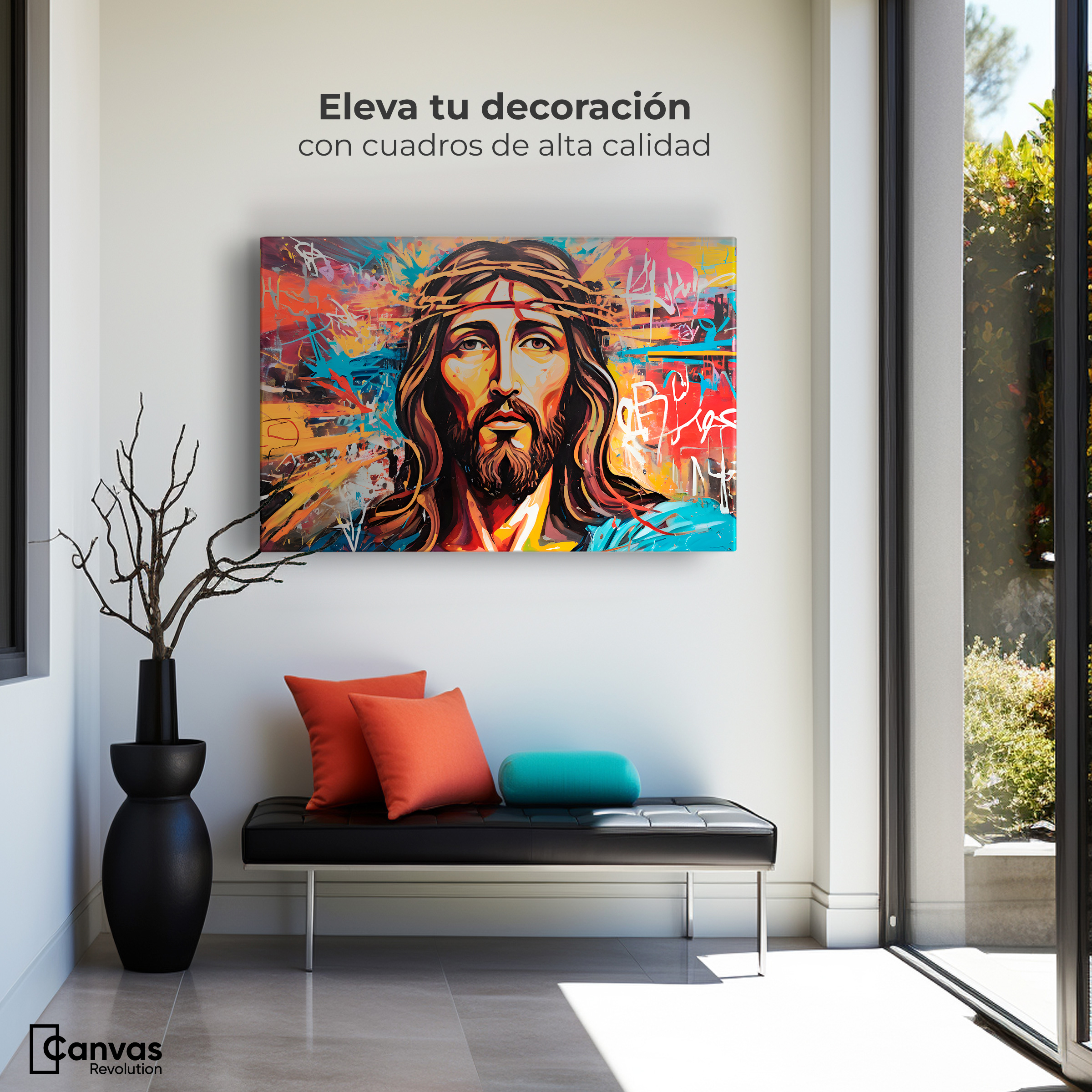 Foto 4 pulgar | Cuadro Decorativo Canvas Graffiti Sagrado 90x60