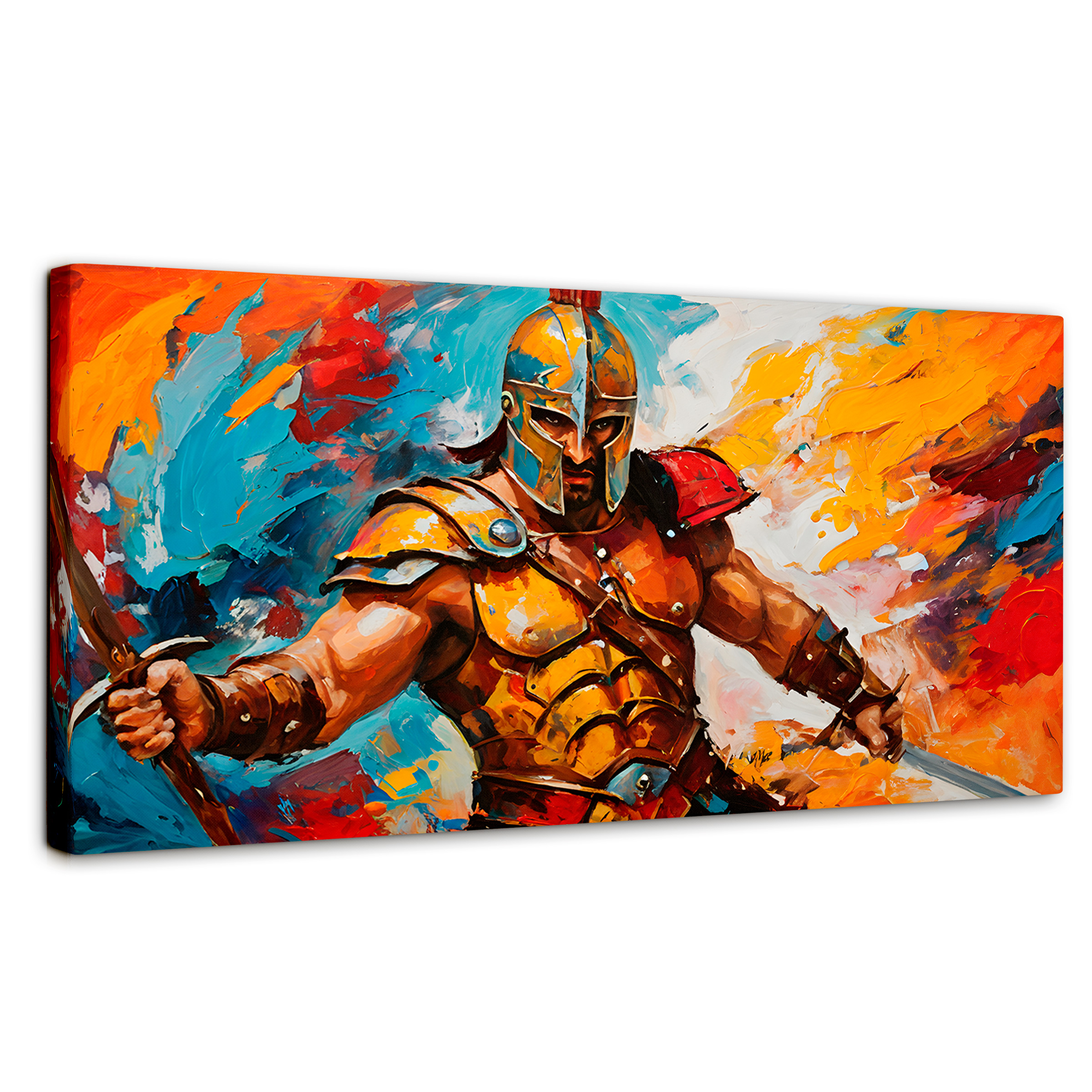 Cuadro Decorativo Canvas Lucha Espartana 140x70