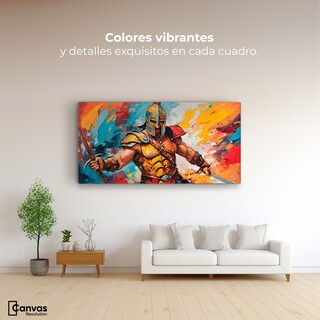 Foto 2 | Cuadro Decorativo Canvas Lucha Espartana 140x70