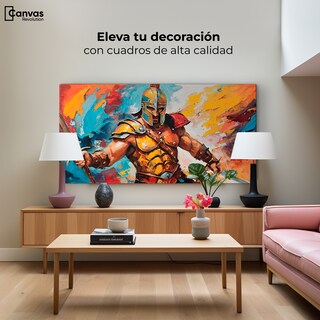 Foto 3 | Cuadro Decorativo Canvas Lucha Espartana 140x70