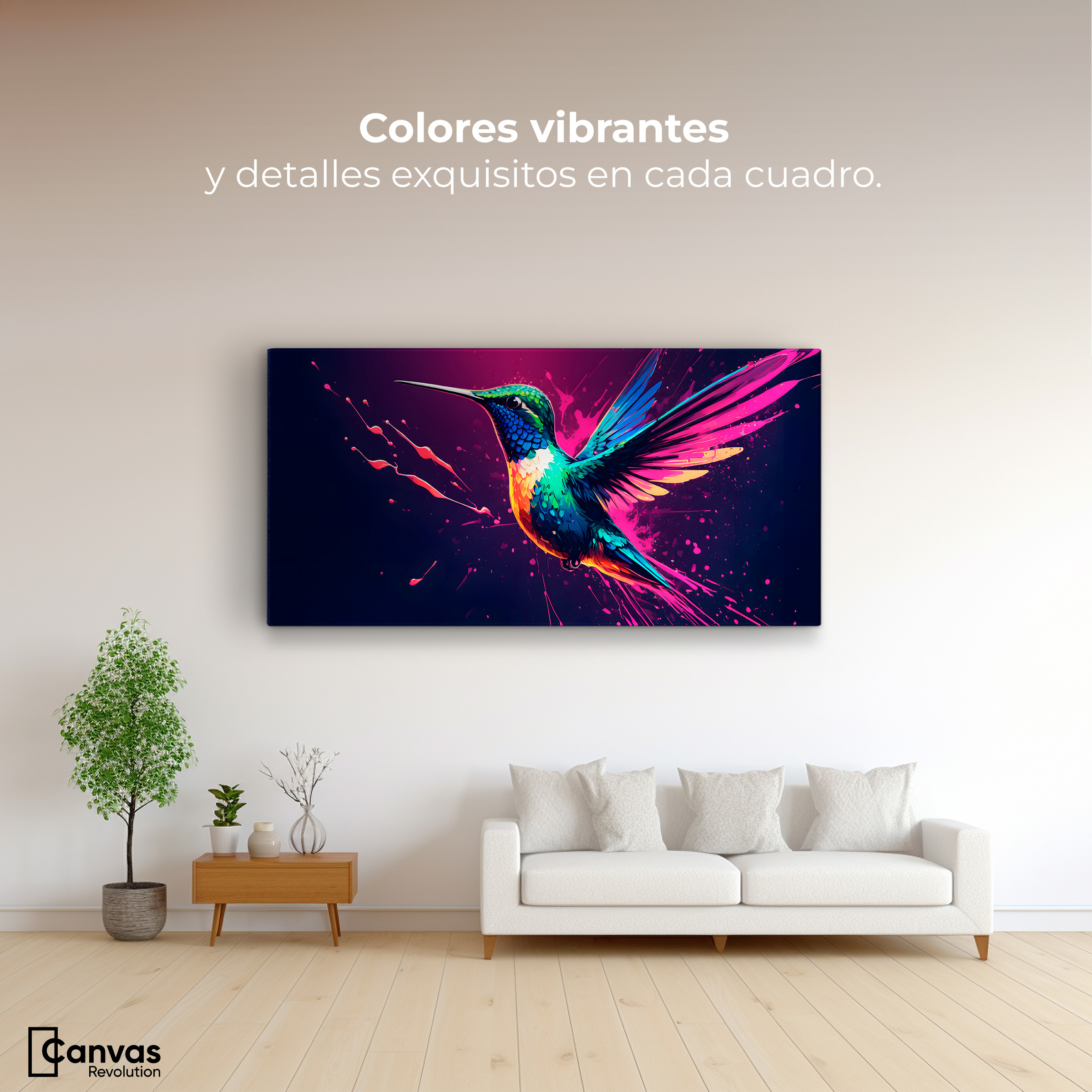 Foto 3 pulgar | Cuadro Decorativo Canvas Plumas Radiantes 120x60