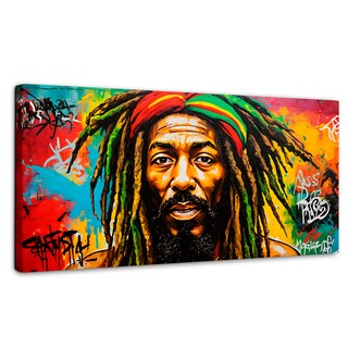 Foto 1 | Cuadro Decorativo Canvas Fusión Urbana Rasta 140x70