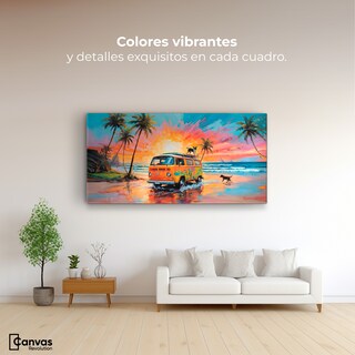 Foto 2 | Cuadro Decorativo Canvas Perros Playeros 140x70