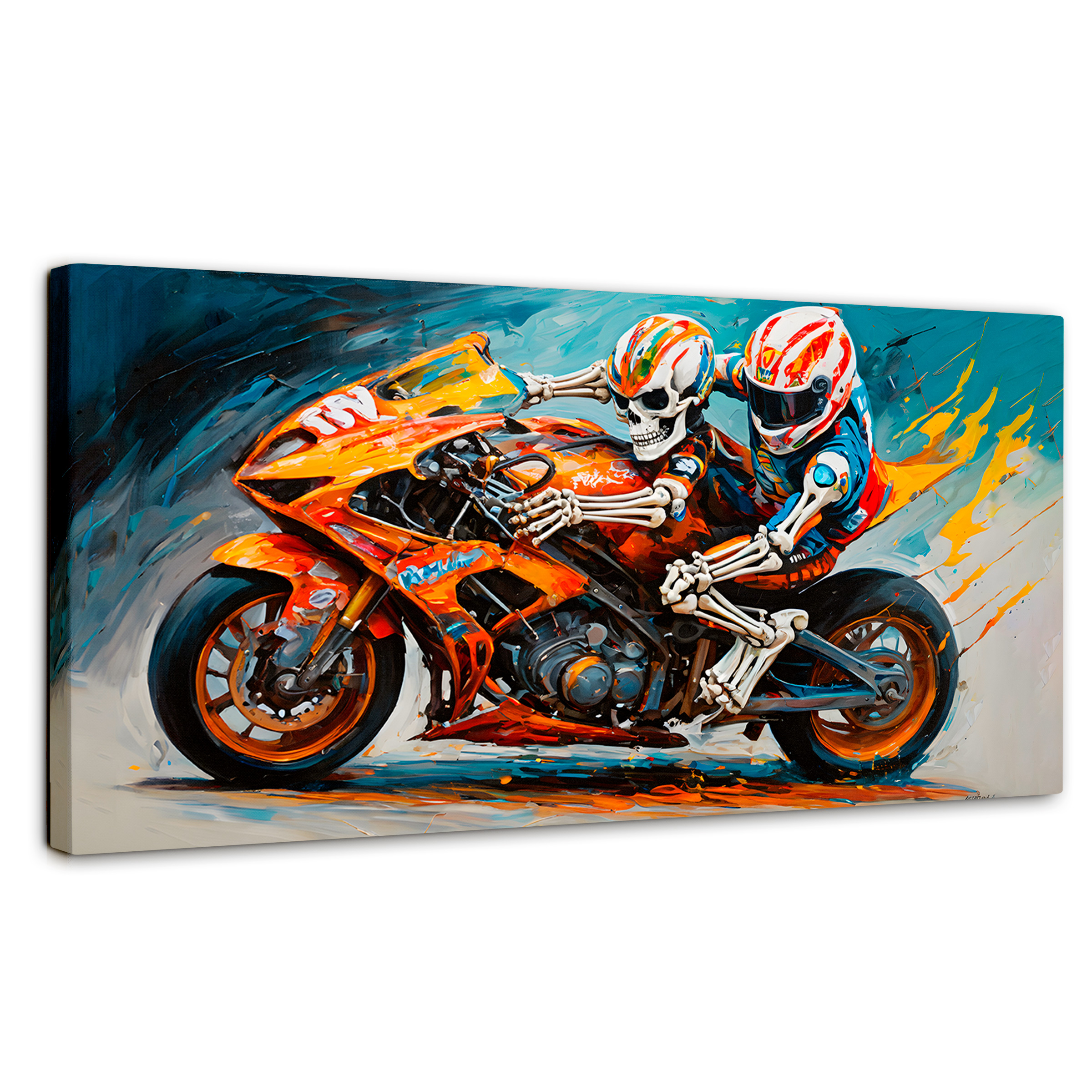 Cuadro Decorativo Canvas Esqueletos Pista 140x70