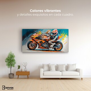 Foto 2 | Cuadro Decorativo Canvas Esqueletos Pista 140x70