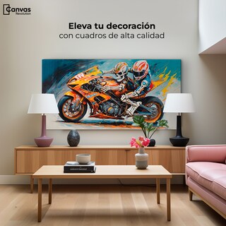 Foto 3 | Cuadro Decorativo Canvas Esqueletos Pista 140x70