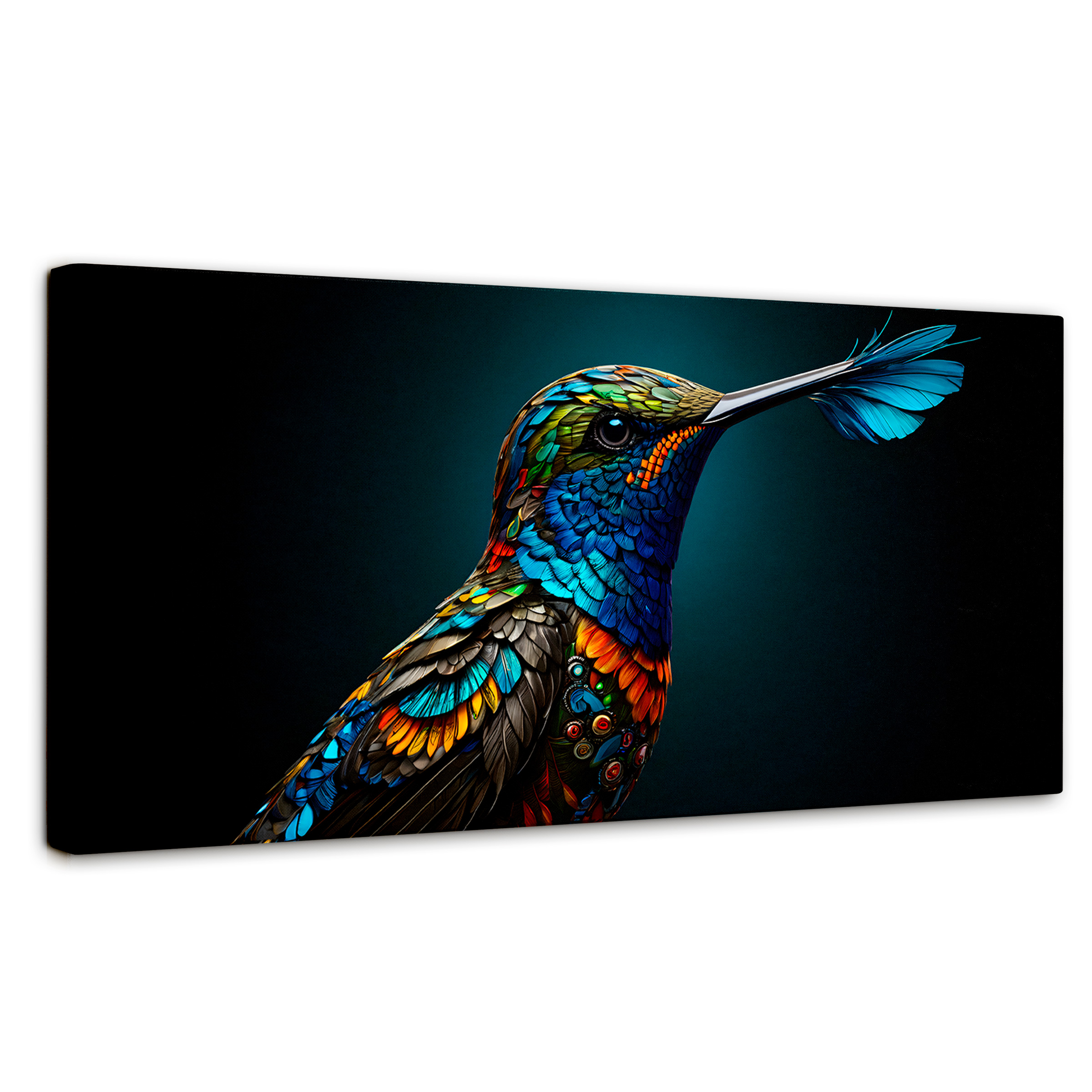 Foto 2 pulgar | Cuadro Decorativo Canvas Colibrí Majestuoso 120x60
