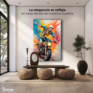 Foto 3 | Cuadro Decorativo Canvas Biker Skeleton 60x90