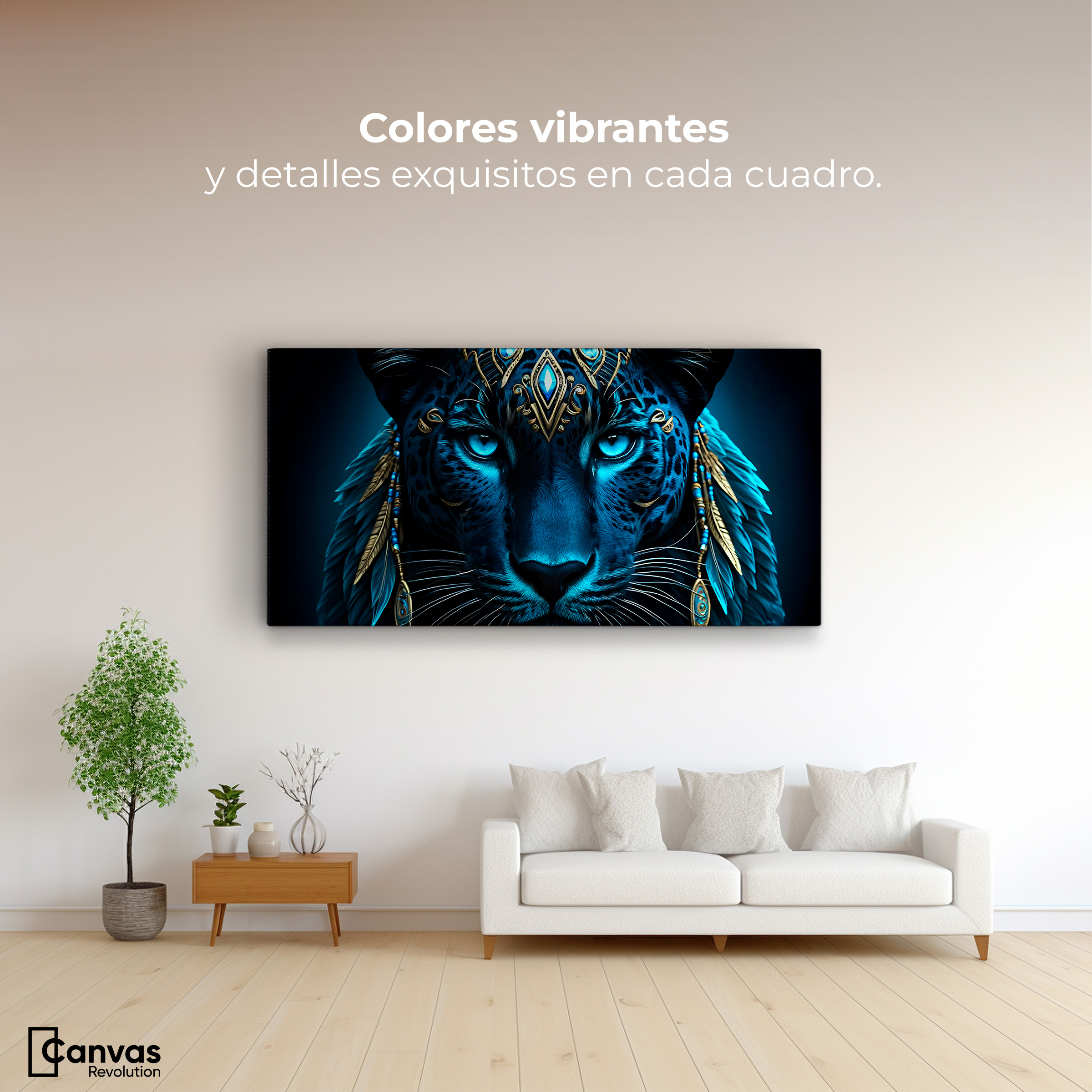 Foto 3 pulgar | Cuadro Decorativo Canvas Pantera Índigo 120x60