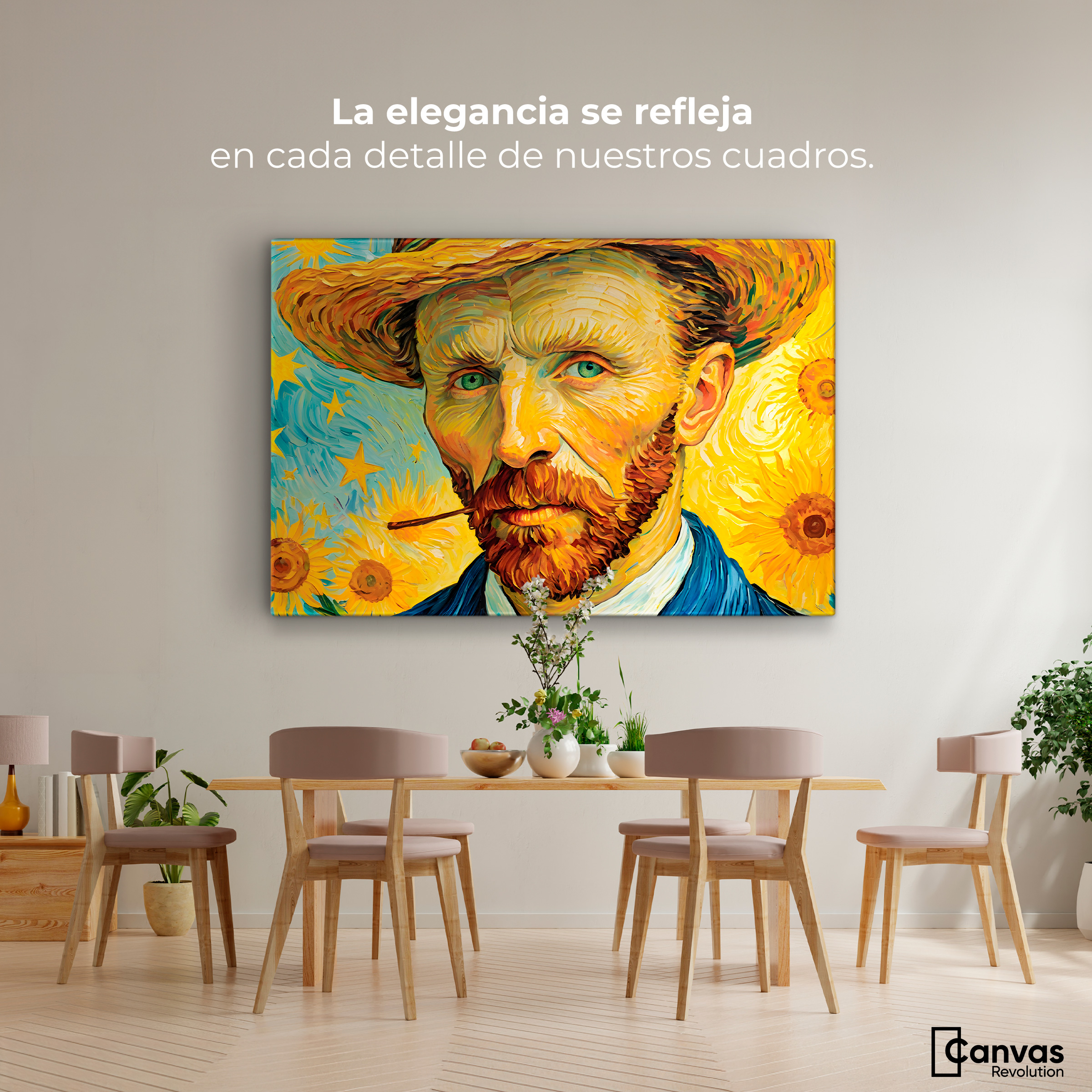 Foto 2 | Cuadro Decorativo Canvas Nocturno De Girasol 90x60