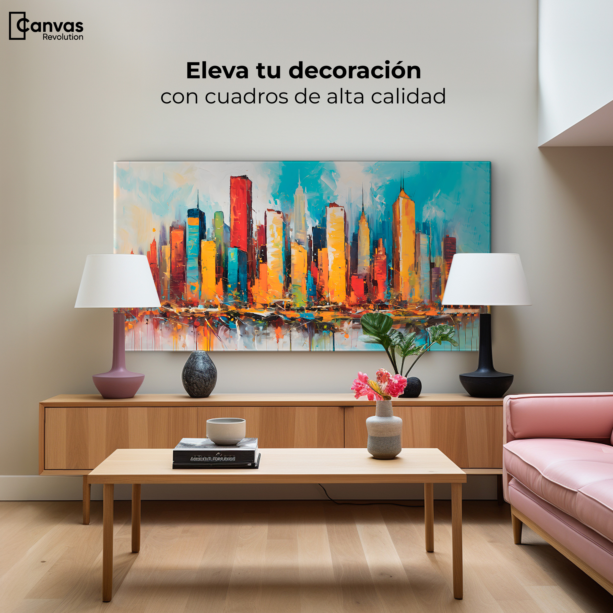 Foto 4 pulgar | Cuadro Decorativo Canvas New York Colors 140x70