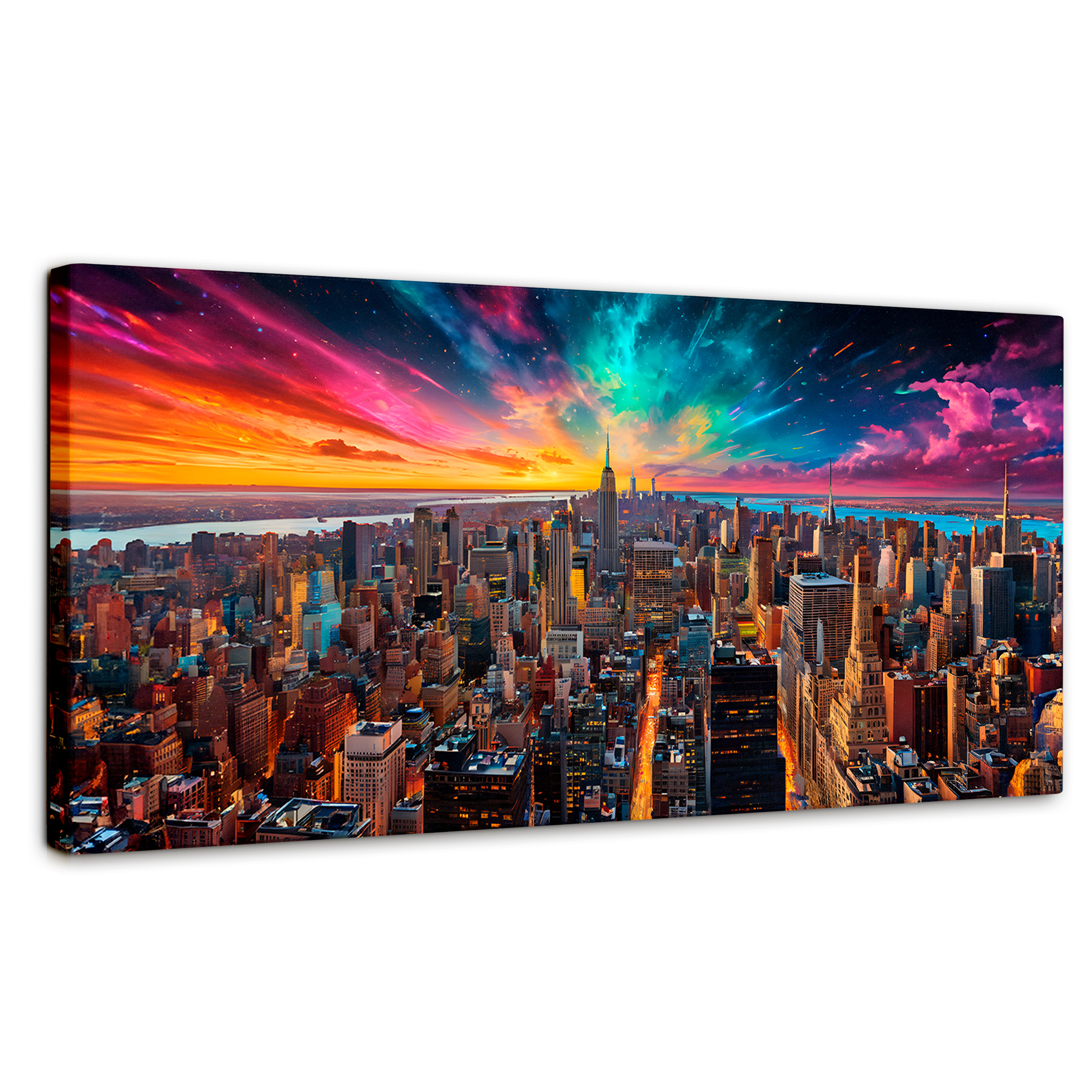 Foto 2 pulgar | Cuadro Decorativo Canvas New York Horizonte 120x60