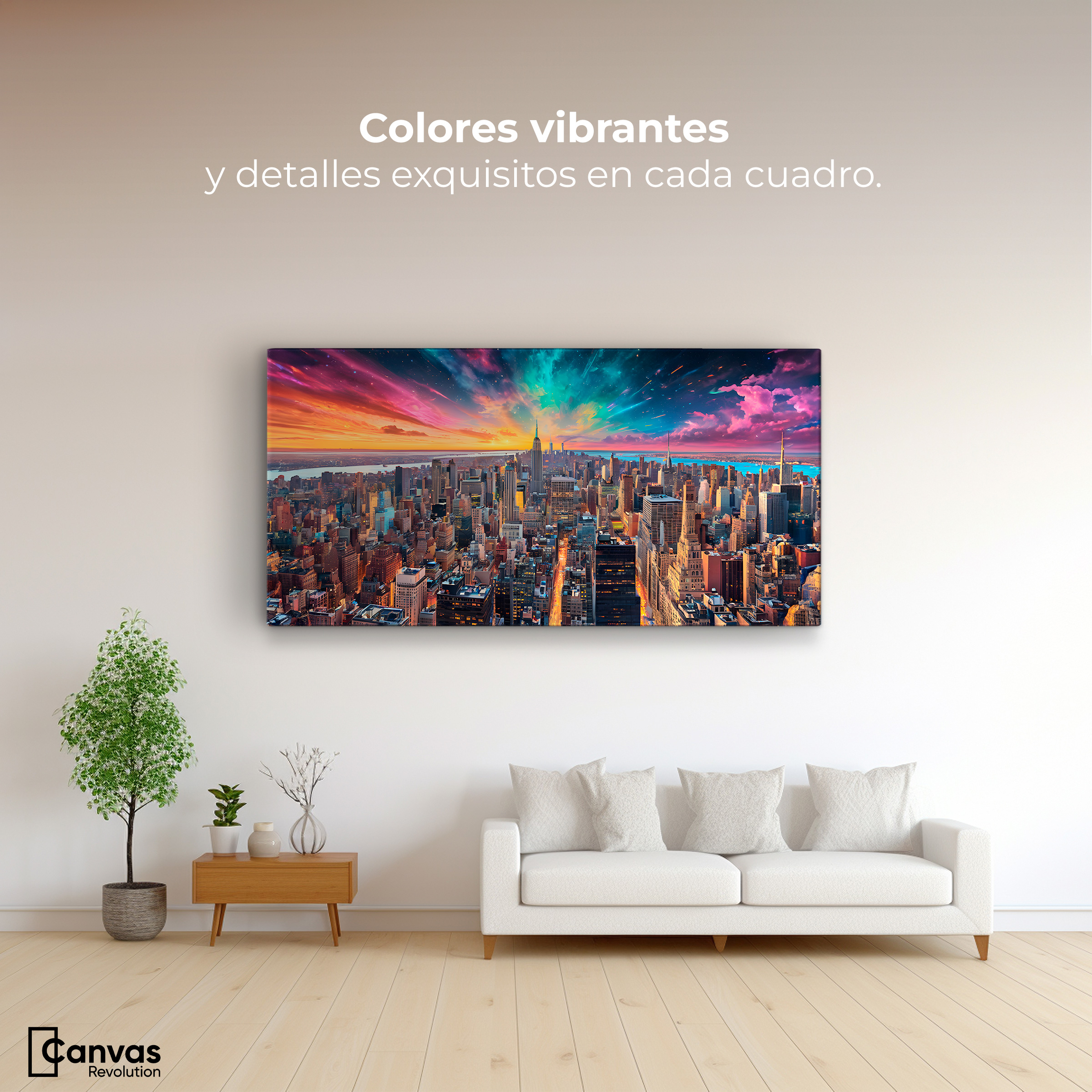 Foto 3 pulgar | Cuadro Decorativo Canvas New York Horizonte 120x60