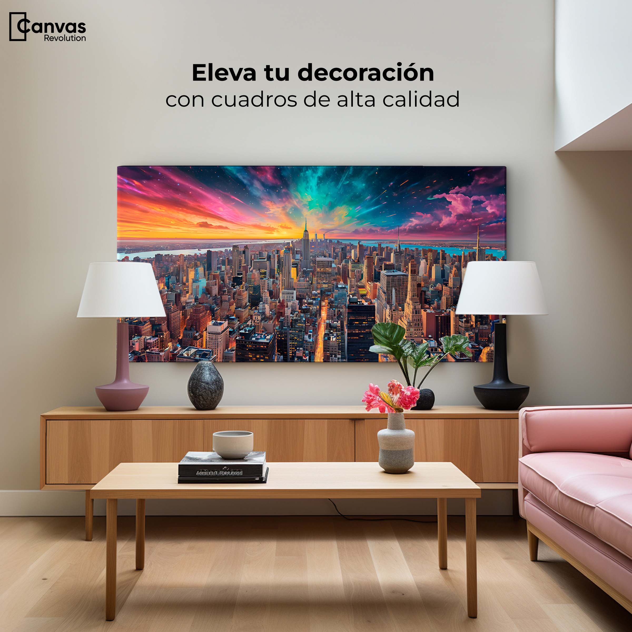 Foto 4 pulgar | Cuadro Decorativo Canvas New York Horizonte 120x60