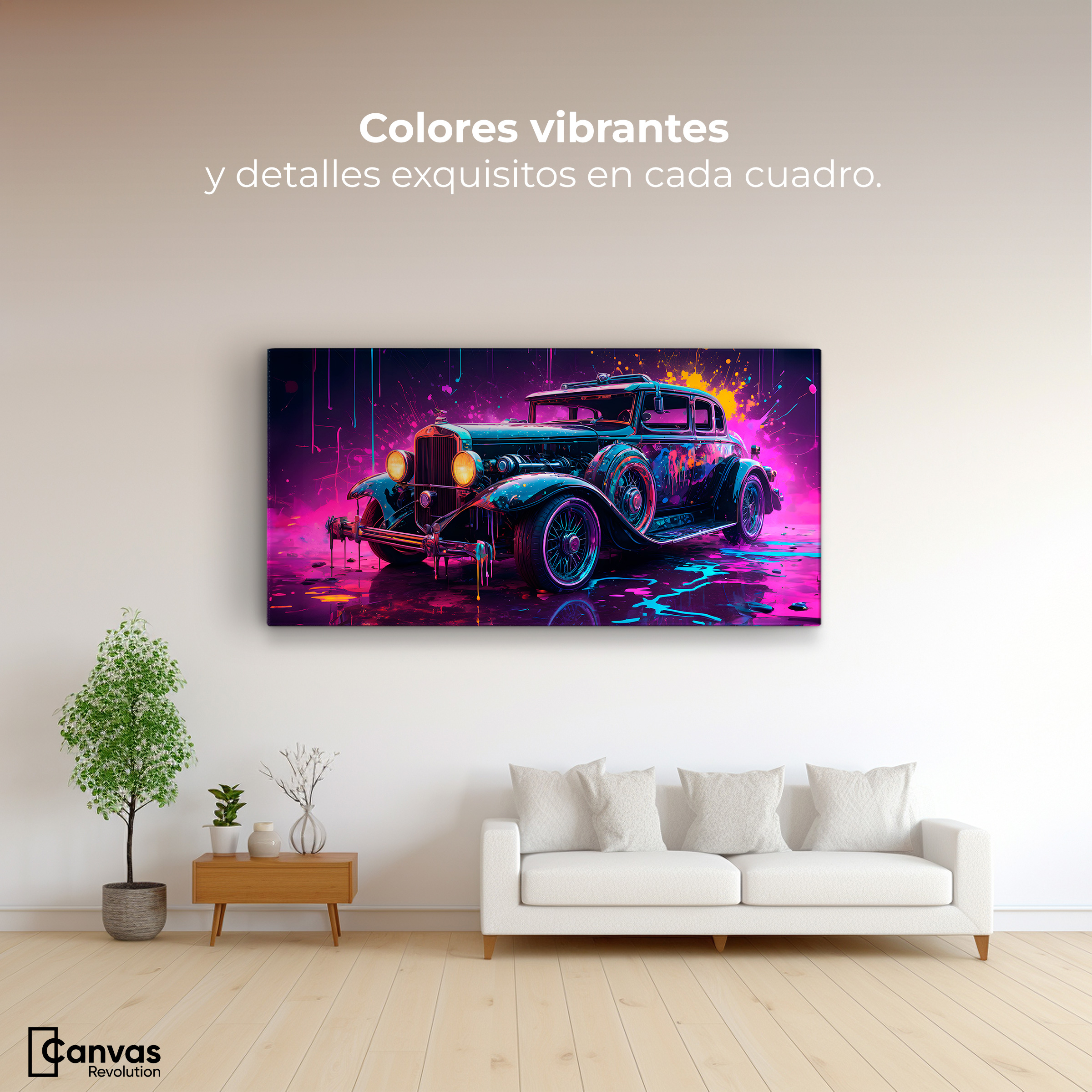 Foto 3 pulgar | Cuadro Decorativo Canvas Explosión Retro 120x60