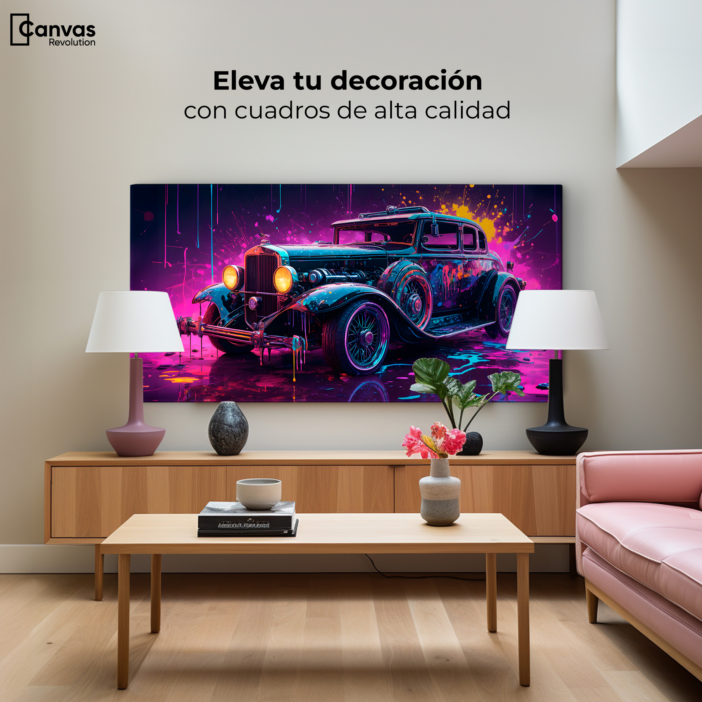 Foto 4 pulgar | Cuadro Decorativo Canvas Explosión Retro 120x60