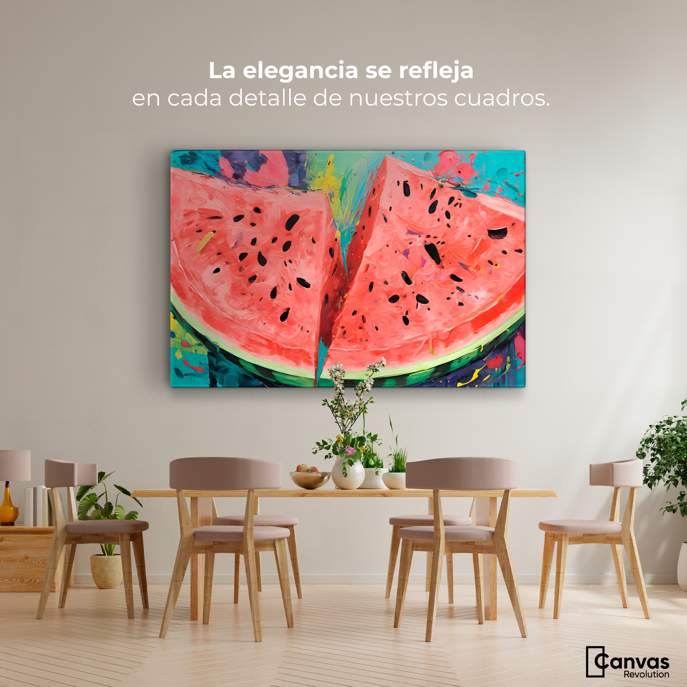 Foto 3 pulgar | Cuadro Decorativo Canvas Sandía Rebanada 90x60