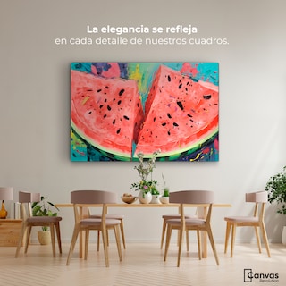 Foto 2 | Cuadro Decorativo Canvas Sandía Rebanada 90x60