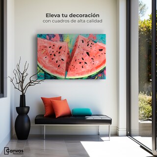 Foto 3 | Cuadro Decorativo Canvas Sandía Rebanada 90x60