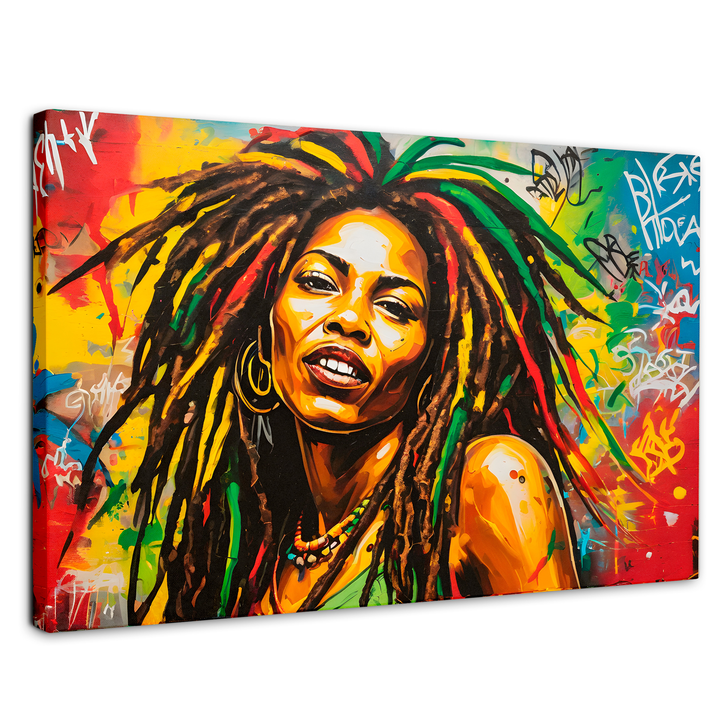 Cuadro Decorativo Canvas Retrato Rasta Urban 90x60