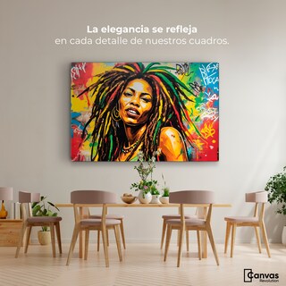 Foto 2 | Cuadro Decorativo Canvas Retrato Rasta Urban 90x60
